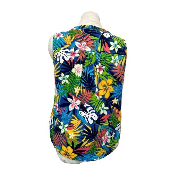 Juniper + Lime Womens Floral Tropical Sleeveless Top Size L Rayon - Picture 3 of 8